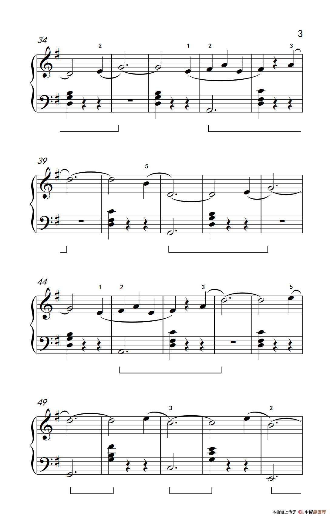 《水仙之舞 简化版》钢琴曲谱图分享