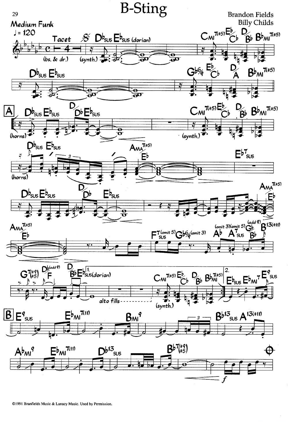 B-Sting（爵士钢琴曲）钢琴谱图