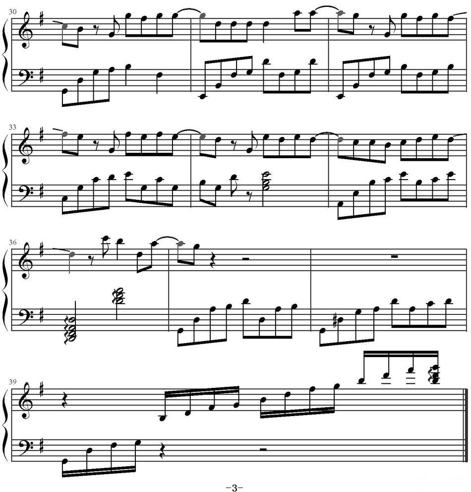 不能说的秘密（2007年《鲁豫有约》即兴演奏版）钢琴谱图2