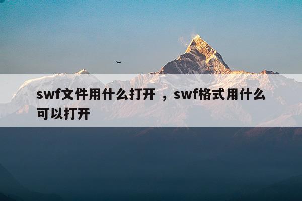 swf文件用什么打开swf格式用什么可以打开