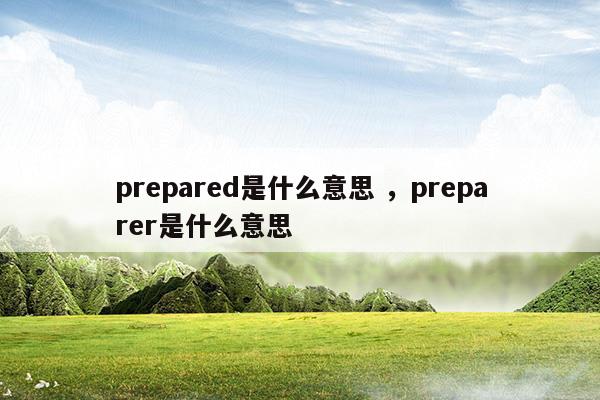 prepare是什么意思中文翻译