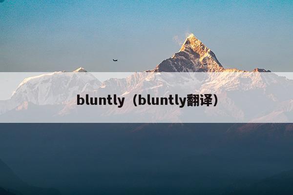 bluntly怎么读