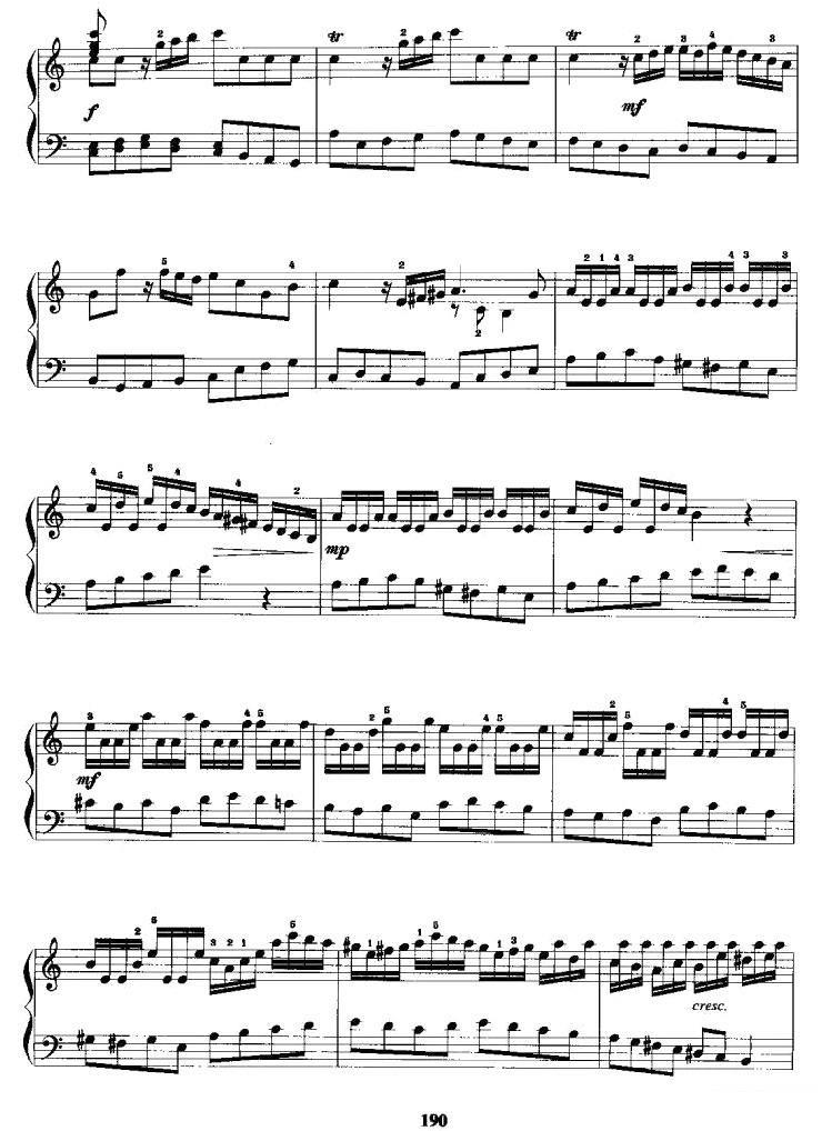 练习手风琴谱（线简谱对照、带指法版）