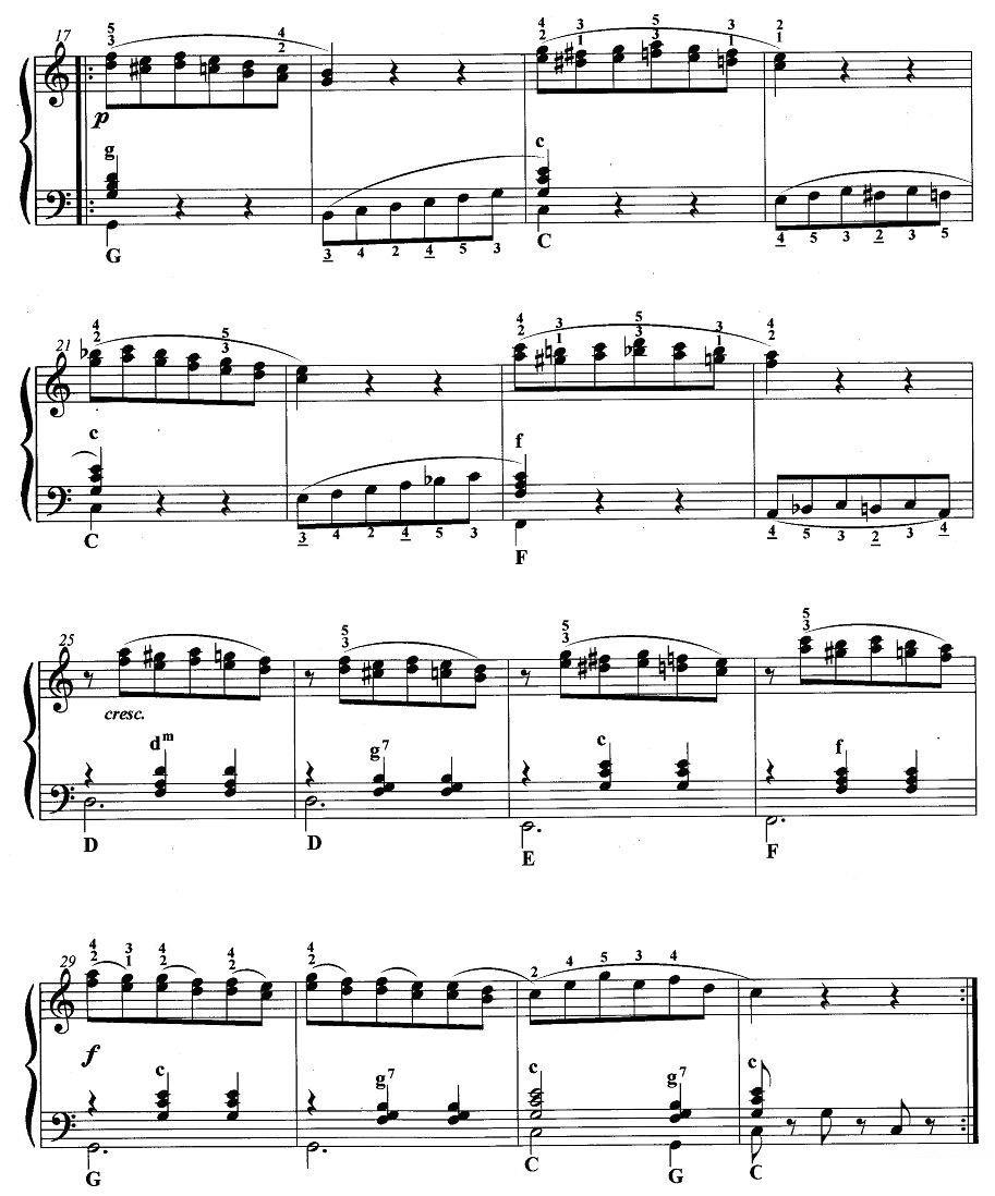 手风琴考级第六级：2、练习曲手风琴谱（线简谱对照、带指法版）