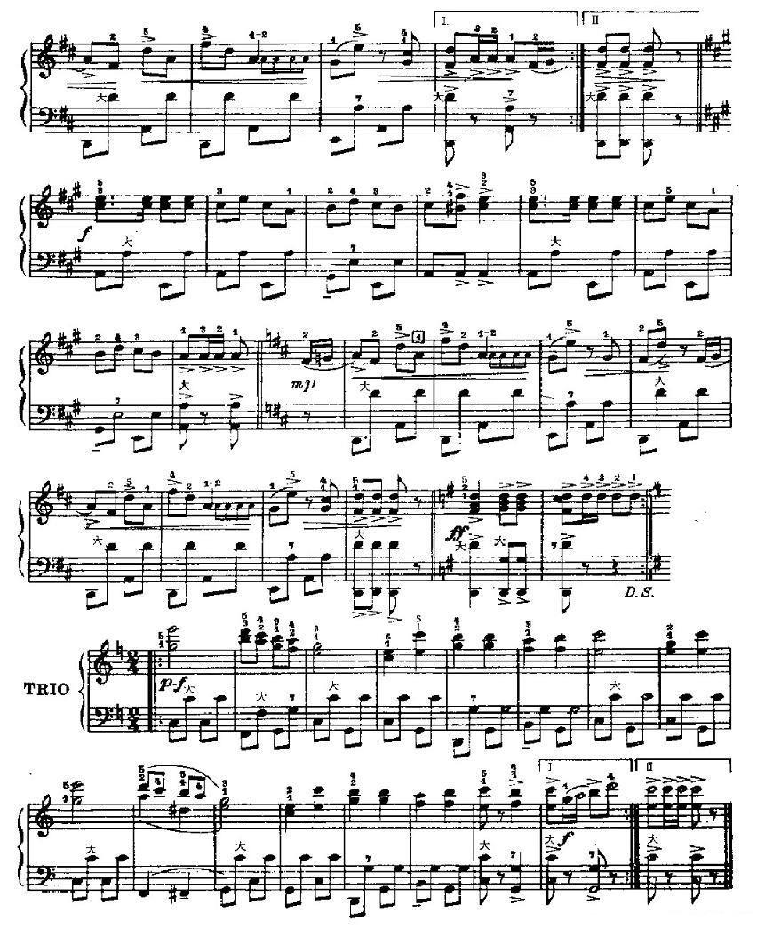 巴巴拉波尔卡手风琴谱（线简谱对照、带指法版）