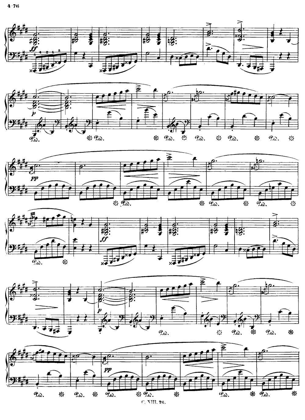 《e小调圆舞曲》钢琴曲谱图分享