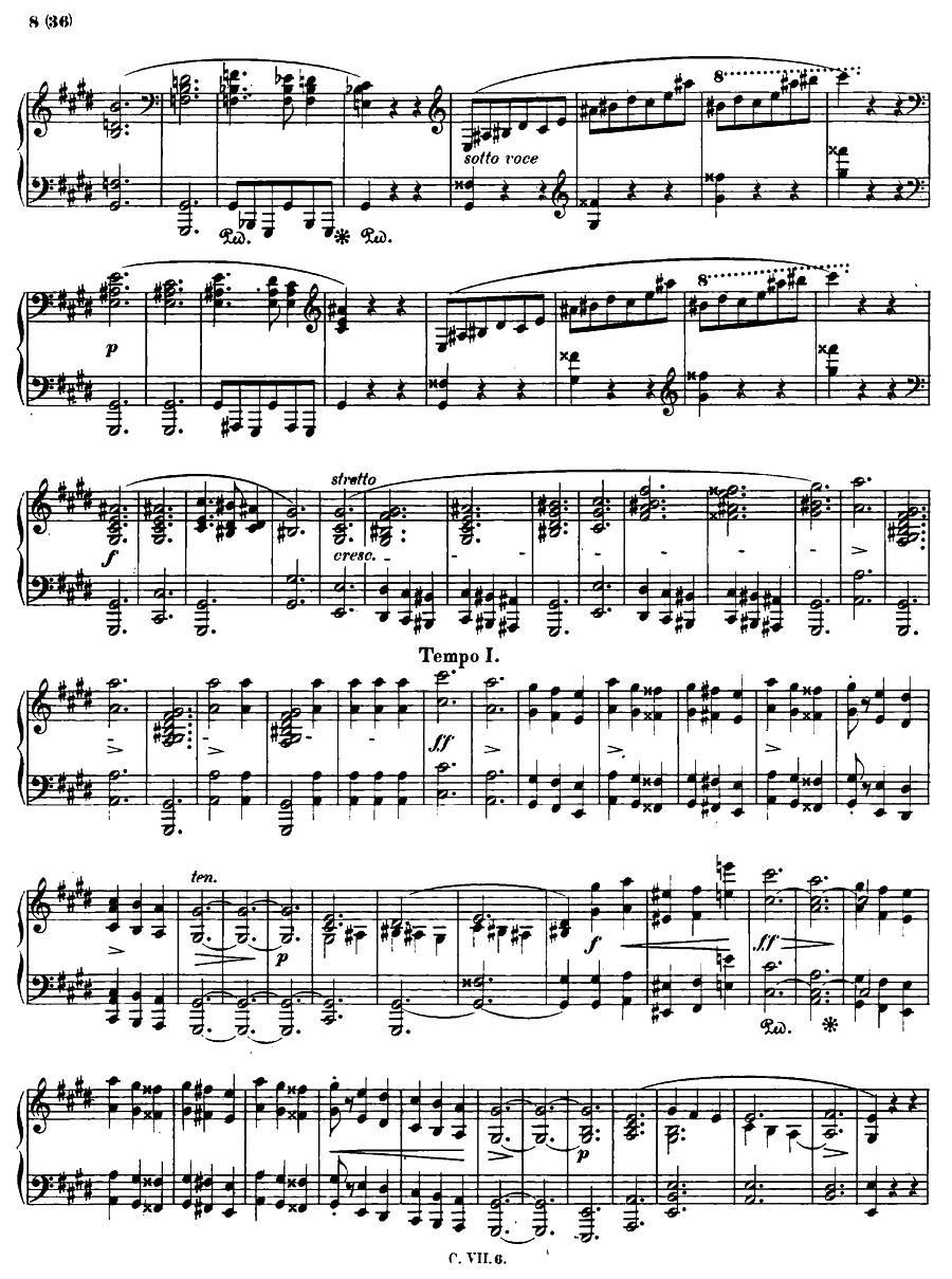 《升c小调钢琴谐谑曲Op.39》钢琴曲谱图分享