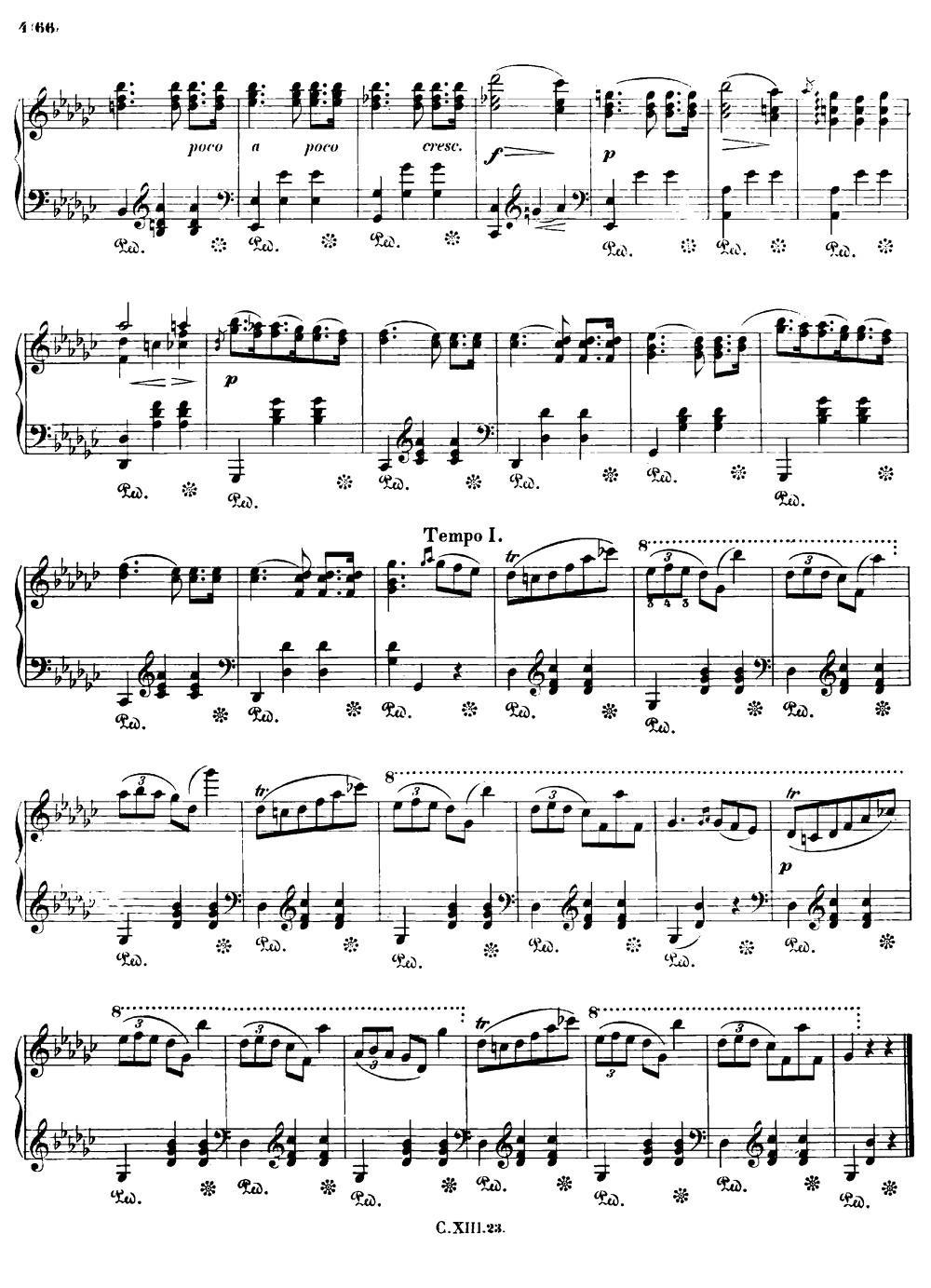 《降G大调圆舞曲Op.70-1》钢琴曲谱图分享