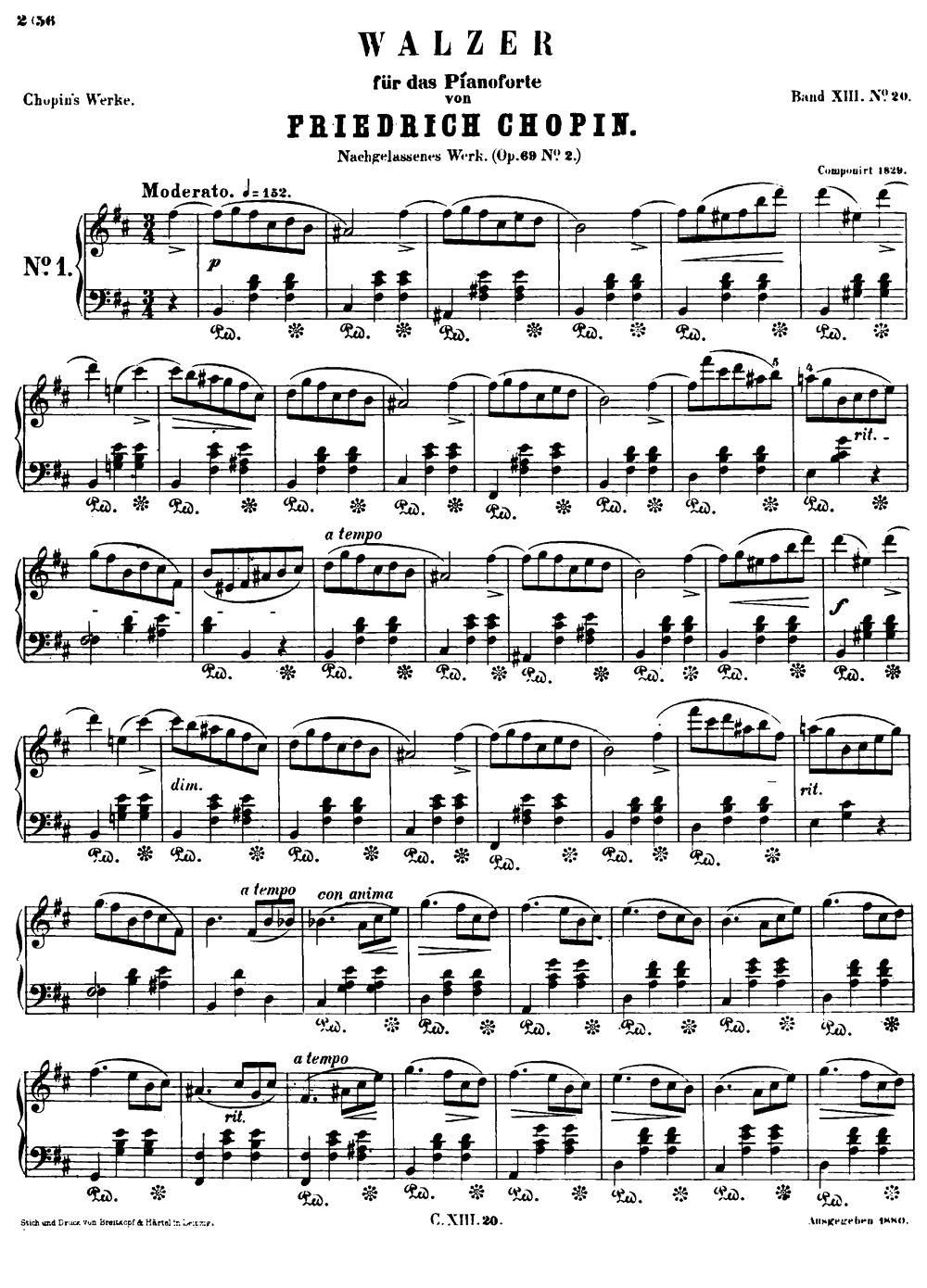 《b小调圆舞曲Op.69-2》钢琴曲谱图分享