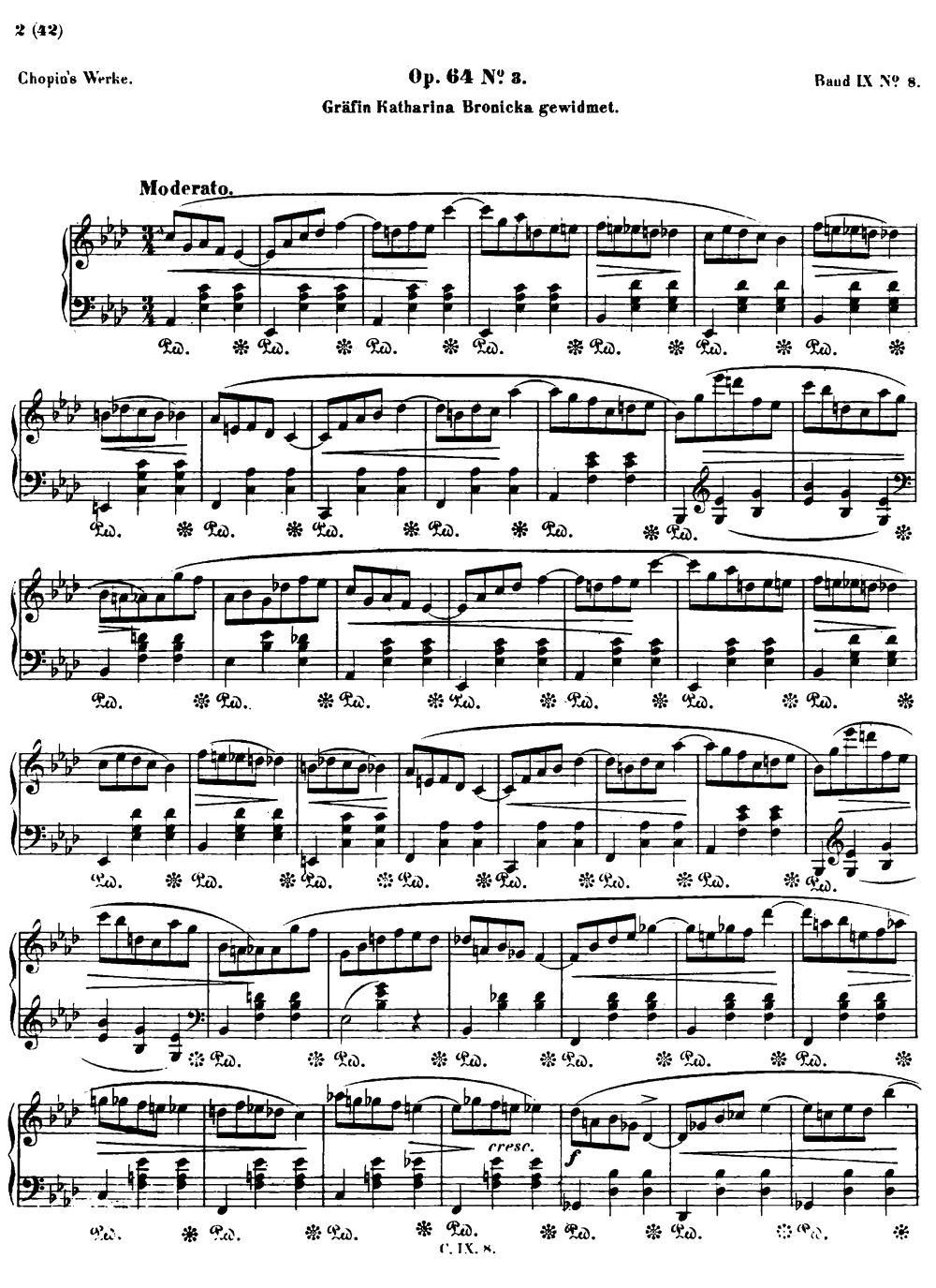 《降A大调圆舞曲Op.64-3》钢琴曲谱图分享