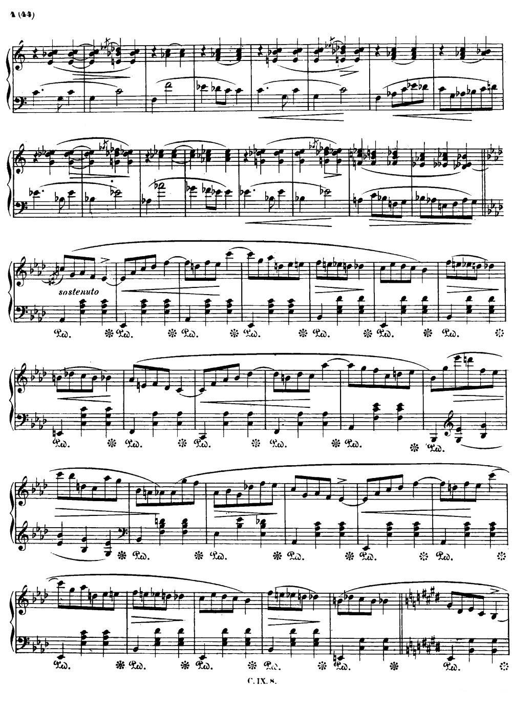 《降A大调圆舞曲Op.64-3》钢琴曲谱图分享