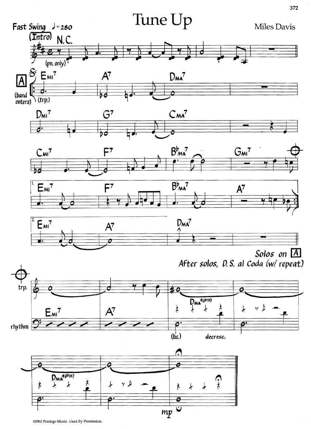 《Tune Up》钢琴曲谱图分享
