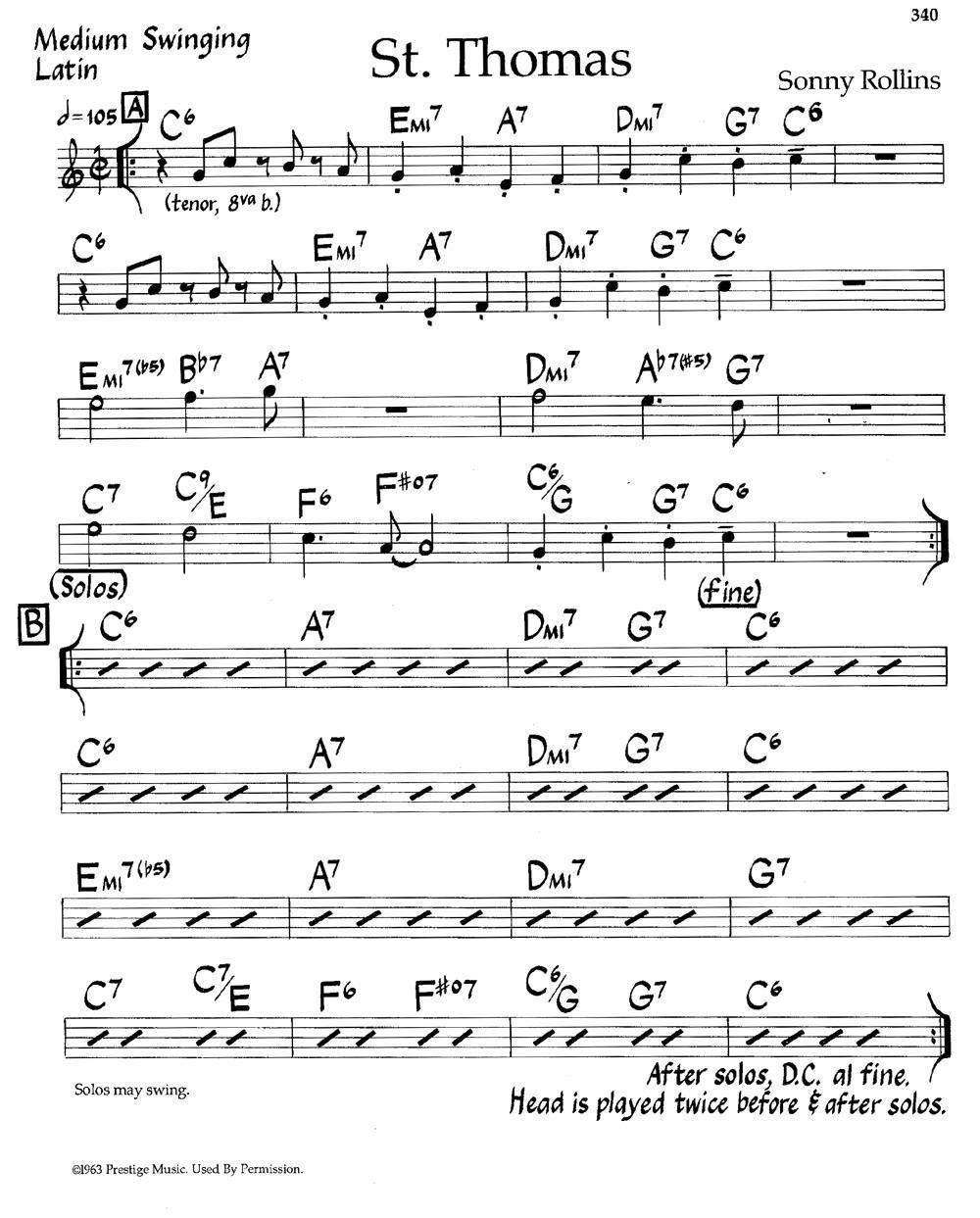 《St.Thomas》钢琴曲谱图分享