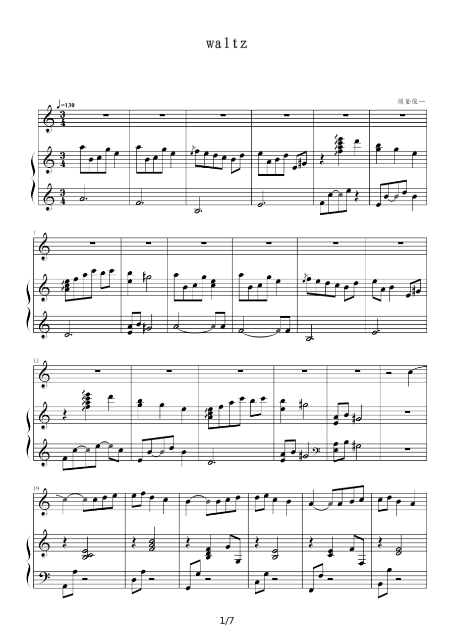 《waltz》钢琴曲谱图分享