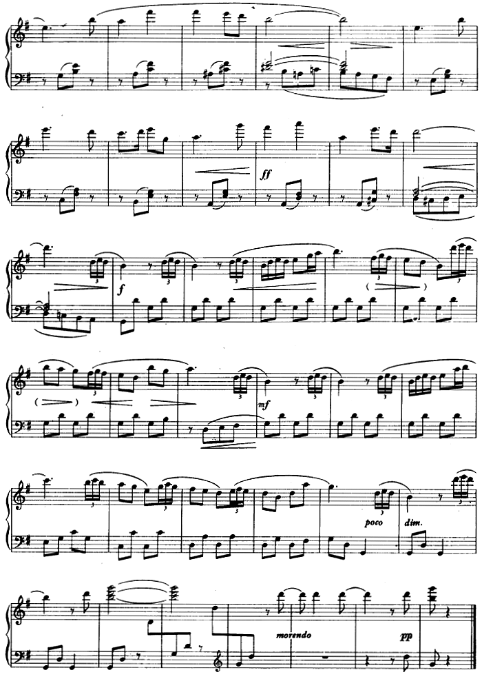 《小小行列》钢琴曲谱图分享