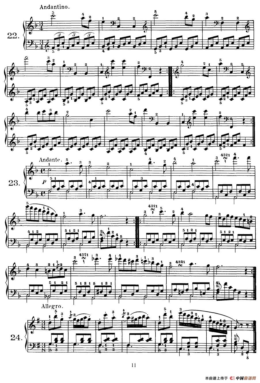 《Czerny - 100 Progressive Studies Op.139》钢琴曲谱图分享