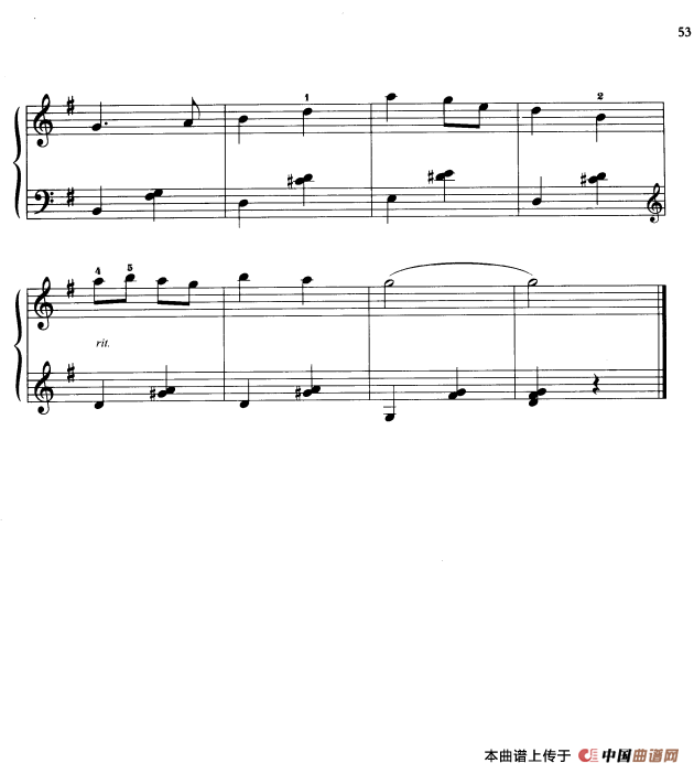 《110首中国民歌钢琴小曲集：回娘家》钢琴曲谱图分享