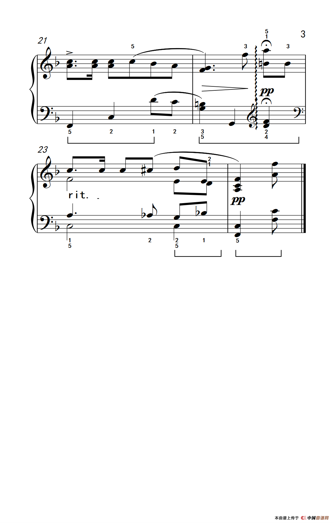 《维也纳的旋律》钢琴曲谱图分享