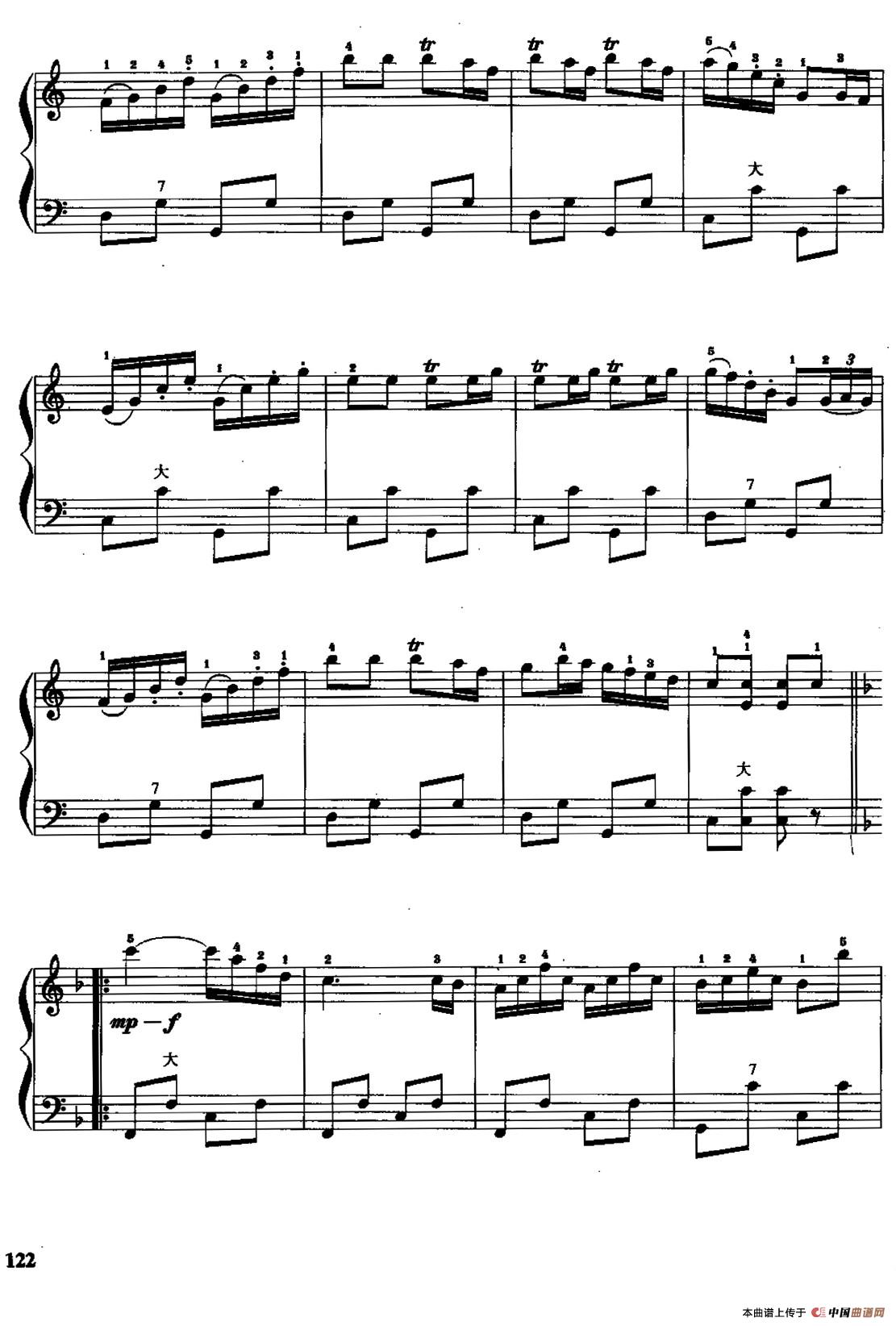 儿童手风琴曲：单簧管波尔卡手风琴谱（线简谱对照、带指法版）
