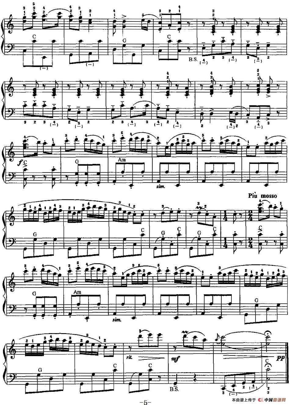 中国民歌手风琴曲集：59、江南好手风琴谱（线简谱对照、带指法版）