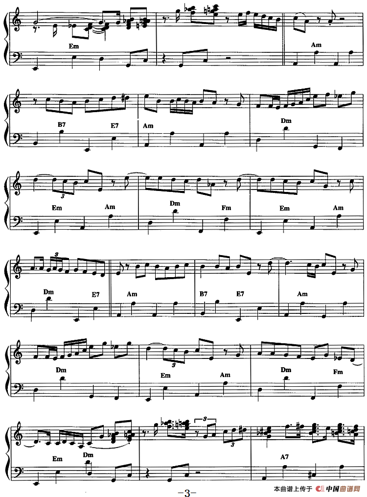 手风琴爵士乐曲：Lullaby手风琴谱（线简谱对照、带指法版）