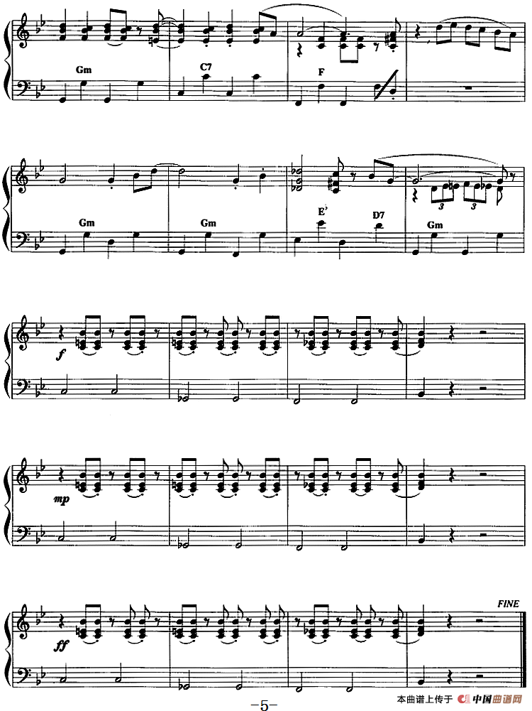 手风琴爵士乐曲：It手风琴谱（线简谱对照、带指法版）