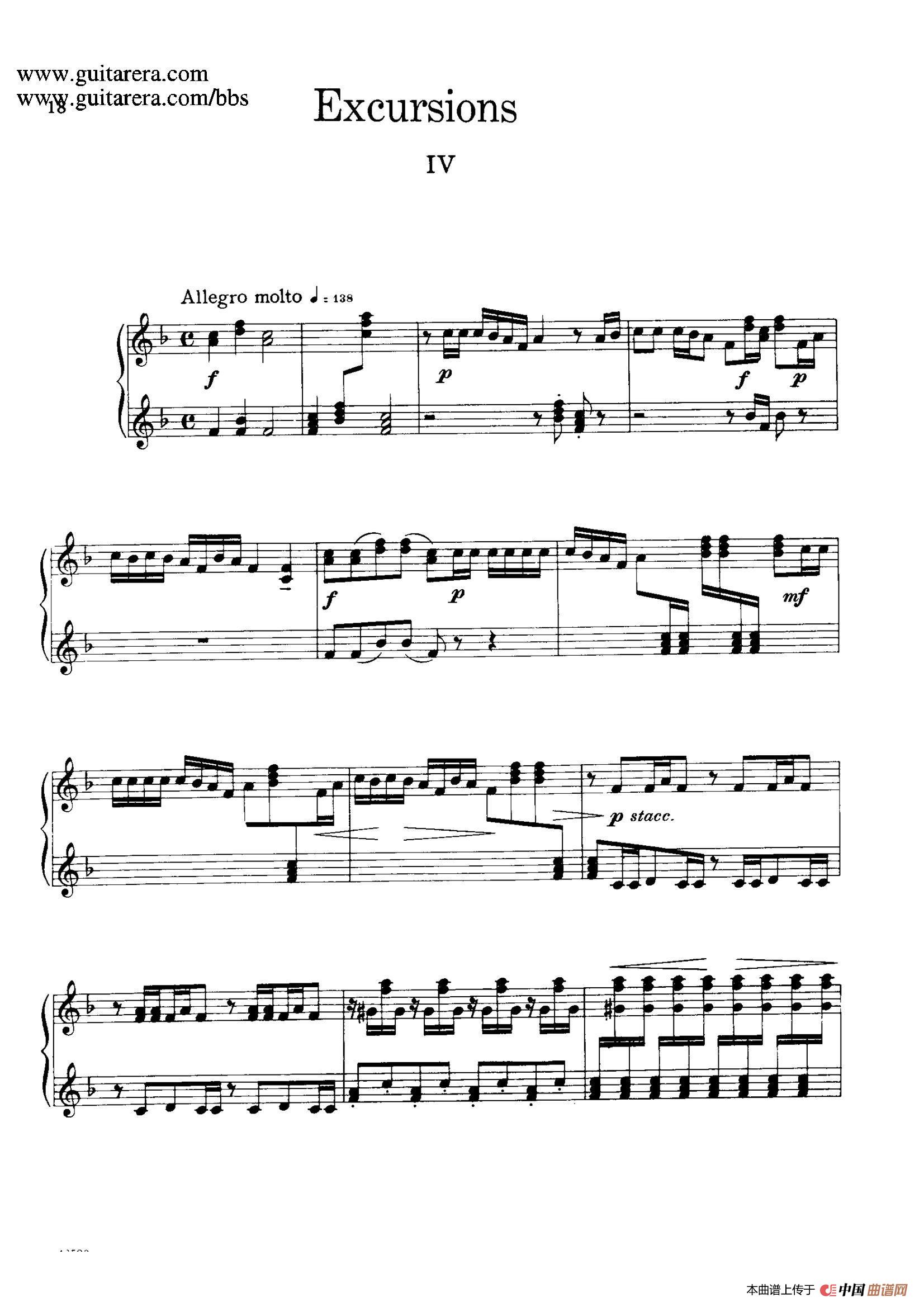 《Four Excursions Op.20》钢琴曲谱图分享