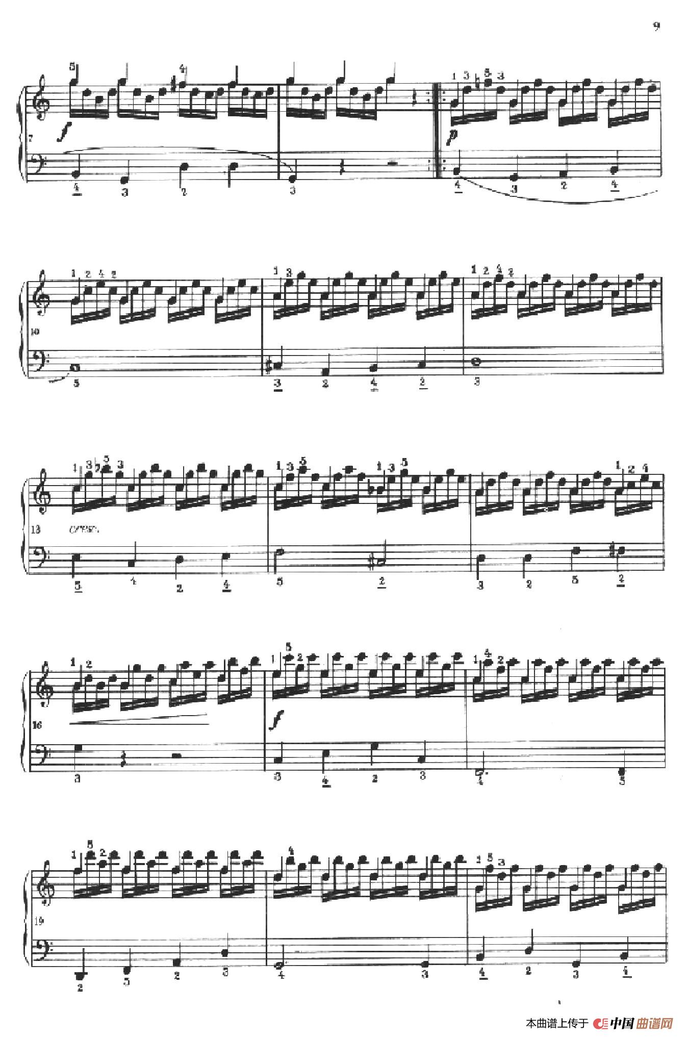 车尔尼手风琴练习曲集第Ⅱ册手风琴谱（线简谱对照、带指法版）