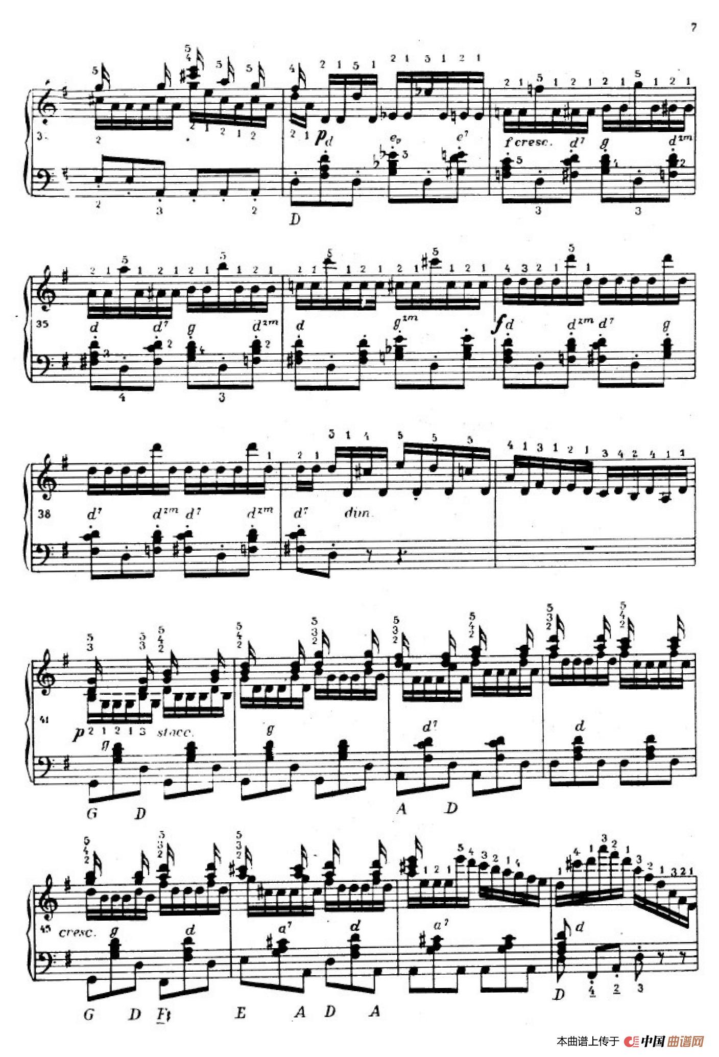《《车尔尼手风琴练习曲集》第Ⅳ册》 电子琴曲谱，电子琴入门自学曲谱图