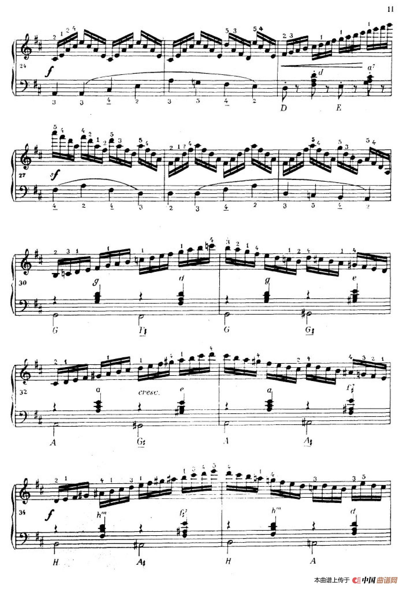 《《车尔尼手风琴练习曲集》第Ⅳ册》 电子琴曲谱，电子琴入门自学曲谱图