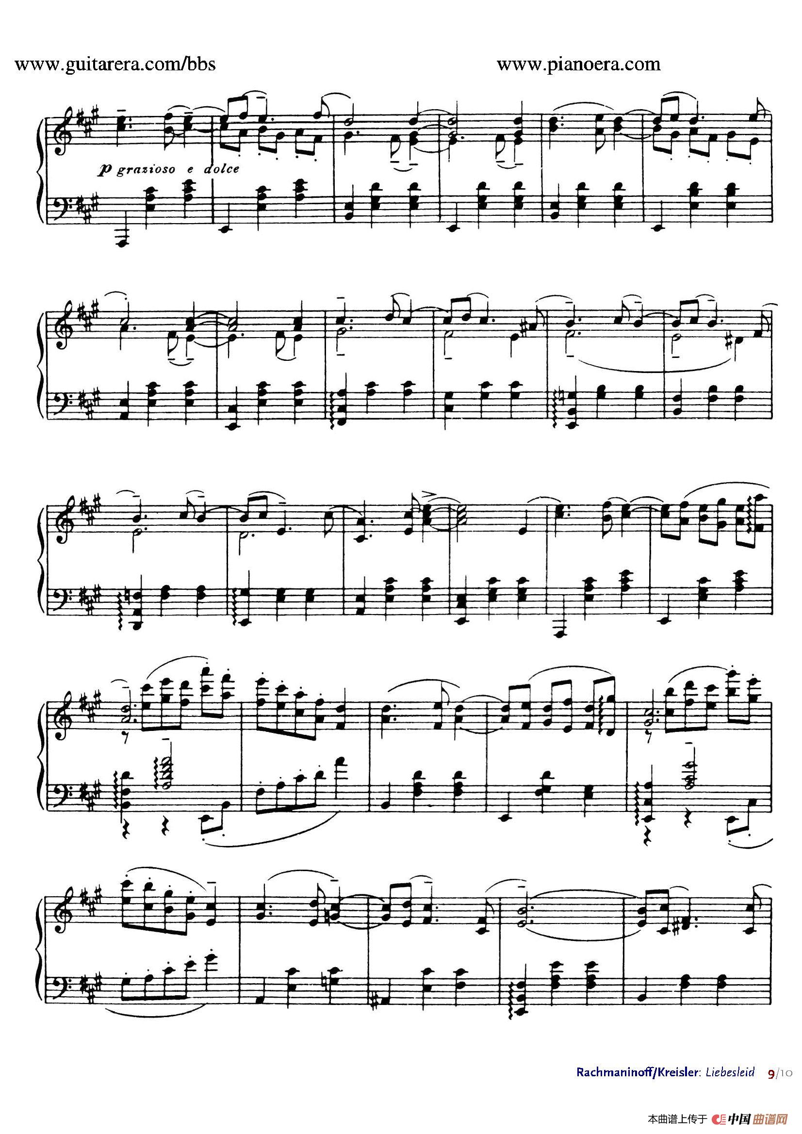 《Liebesleid》钢琴曲谱图分享