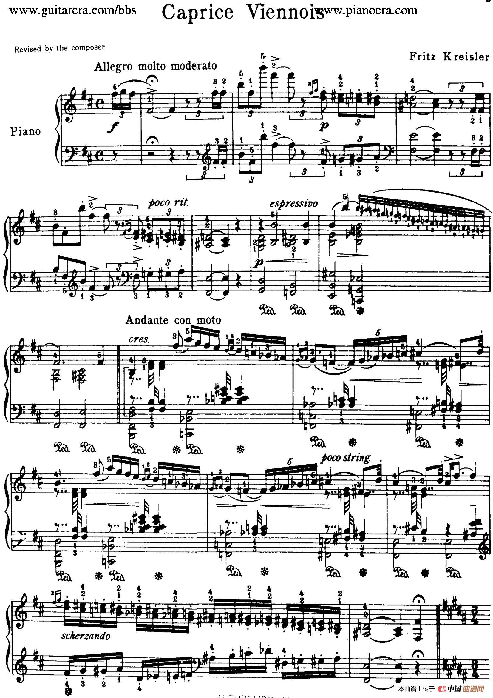 《Caprice Viennois Op.2》钢琴曲谱图分享