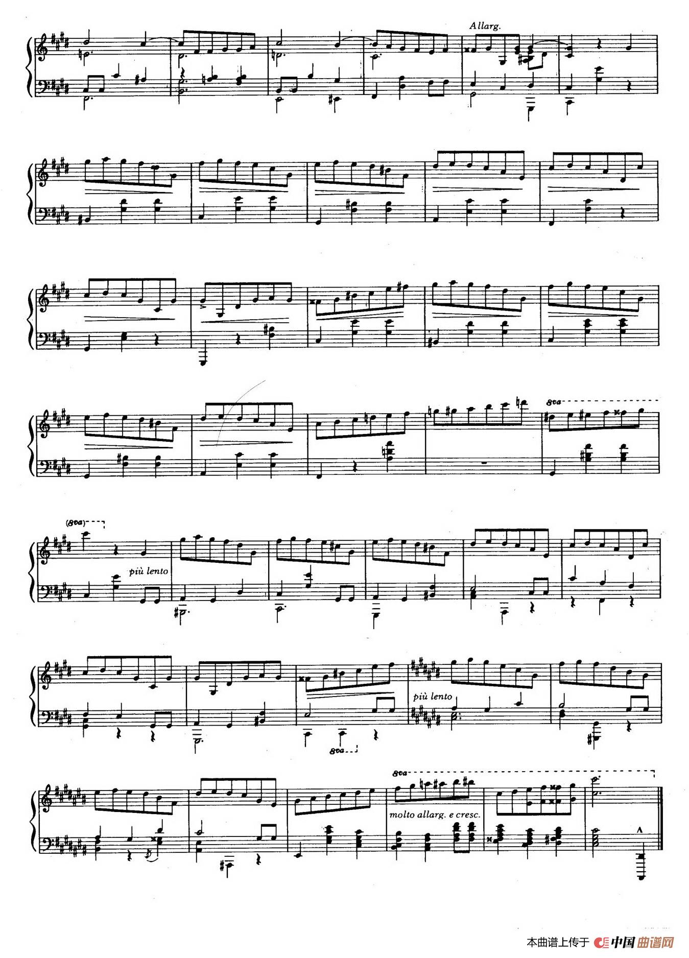 《Variations on 》钢琴曲谱图分享