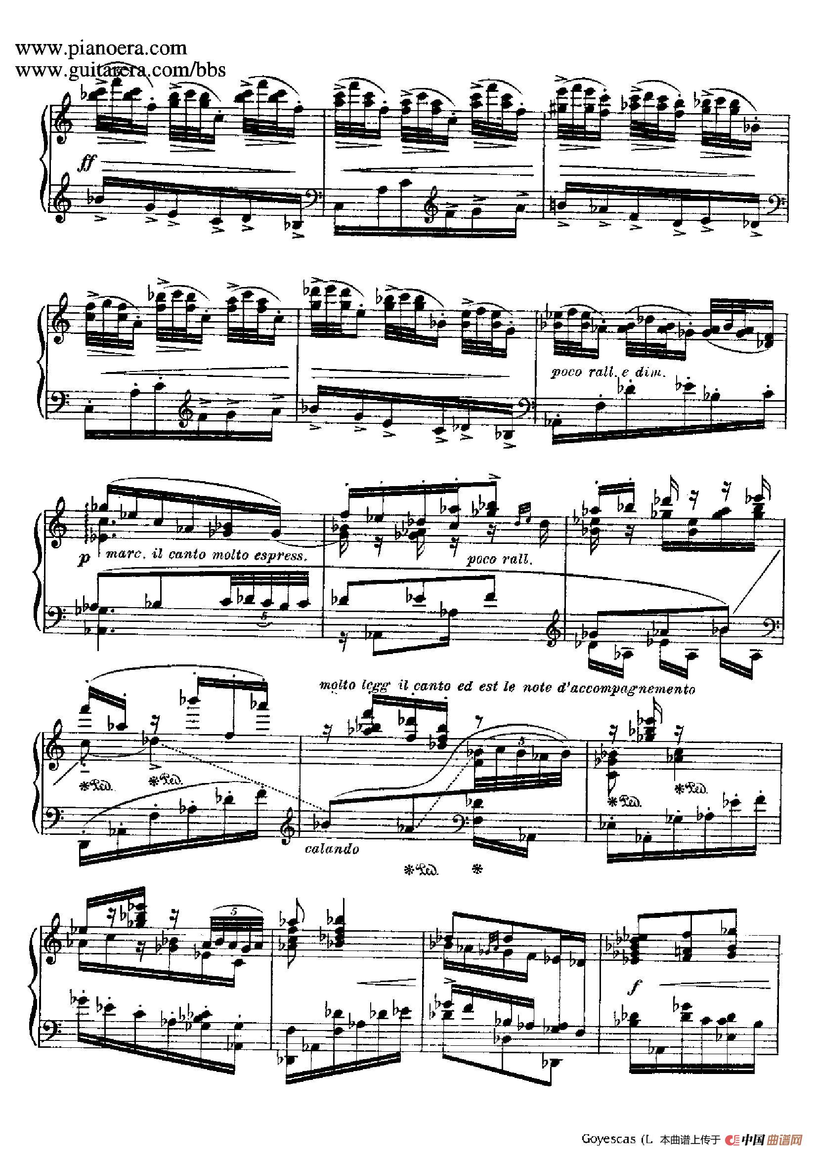 《Goyescas》钢琴曲谱图分享