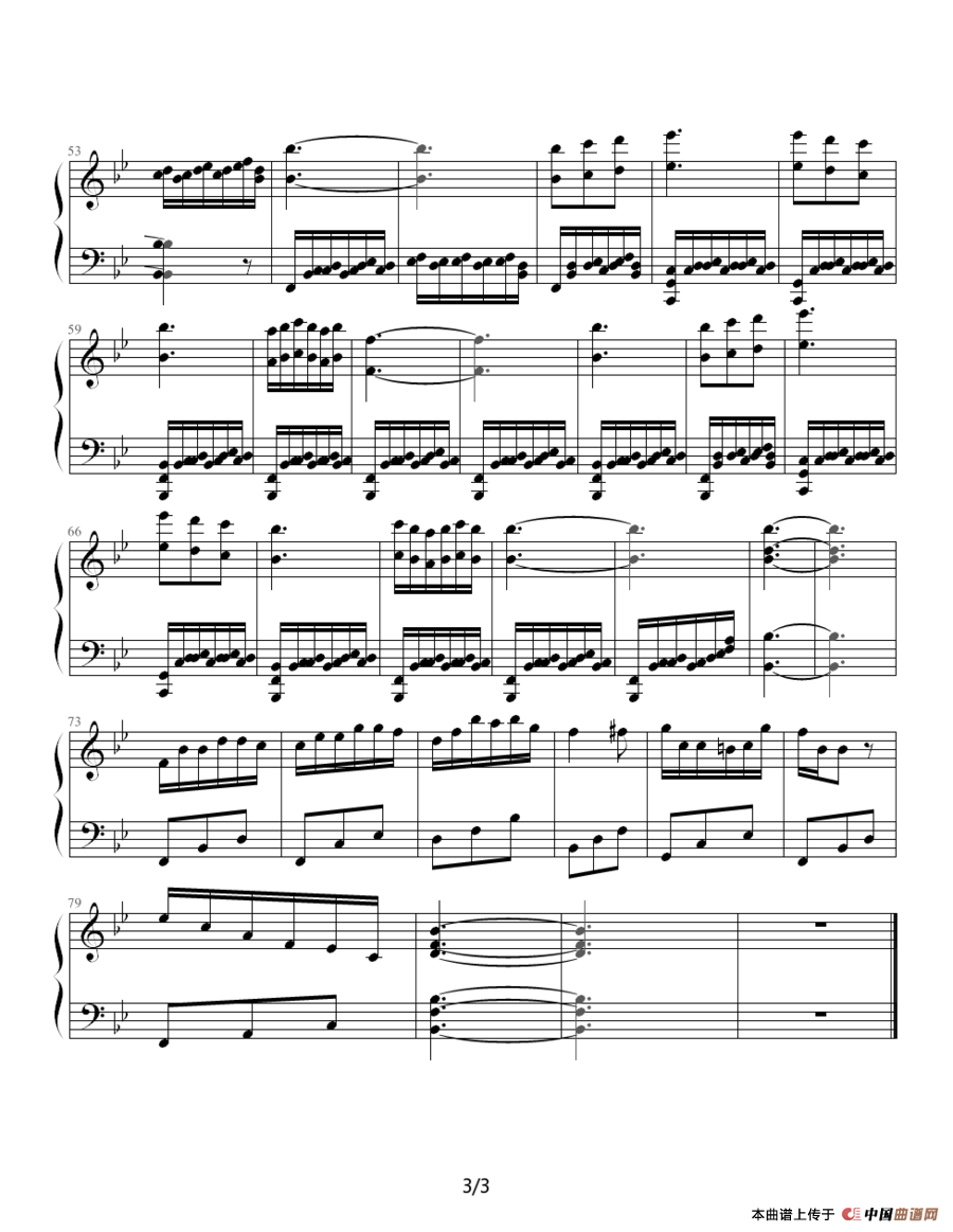 《圆舞曲》钢琴曲谱图分享