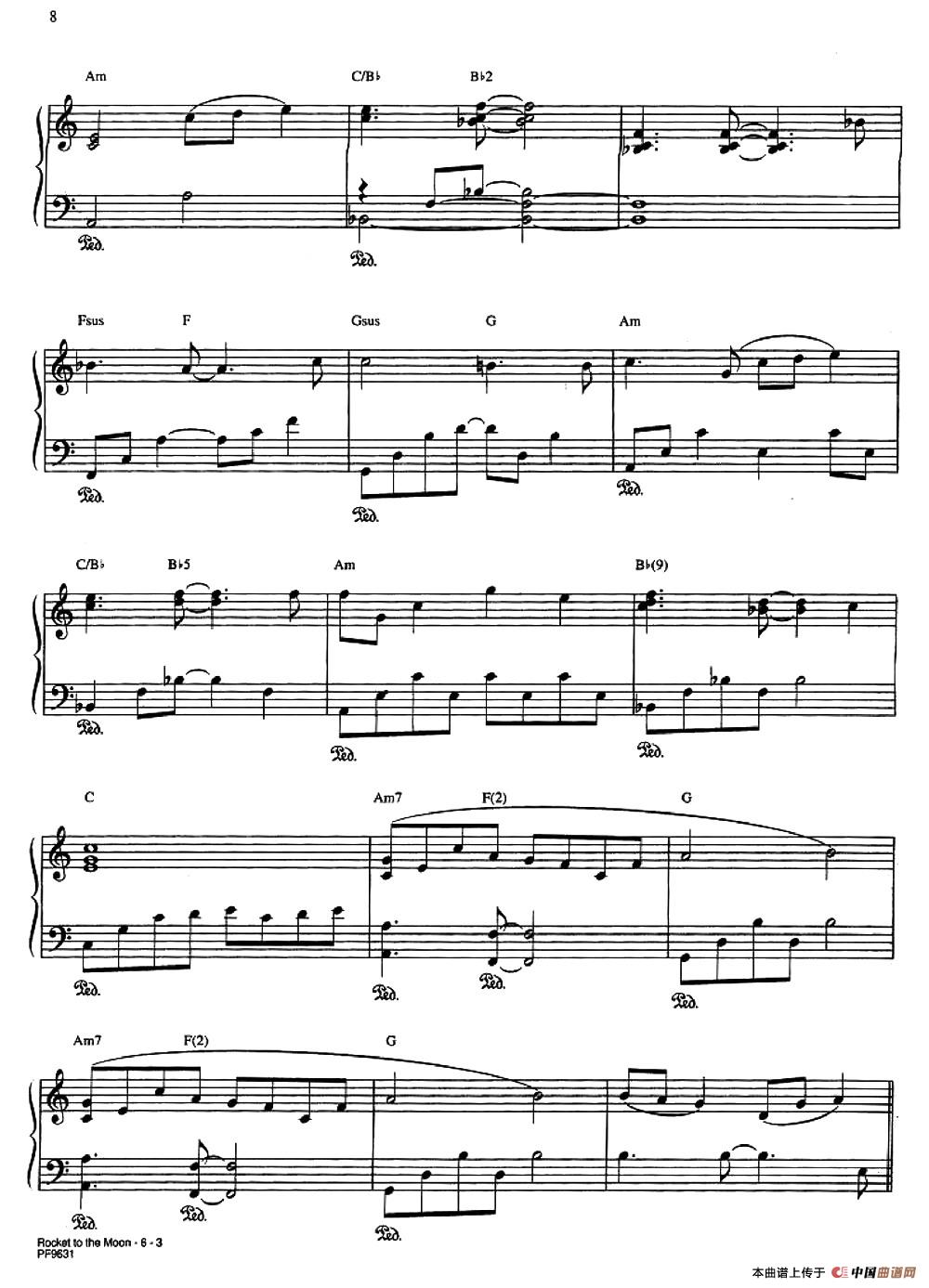 《ROCKET TO THE MOON》钢琴曲谱图分享