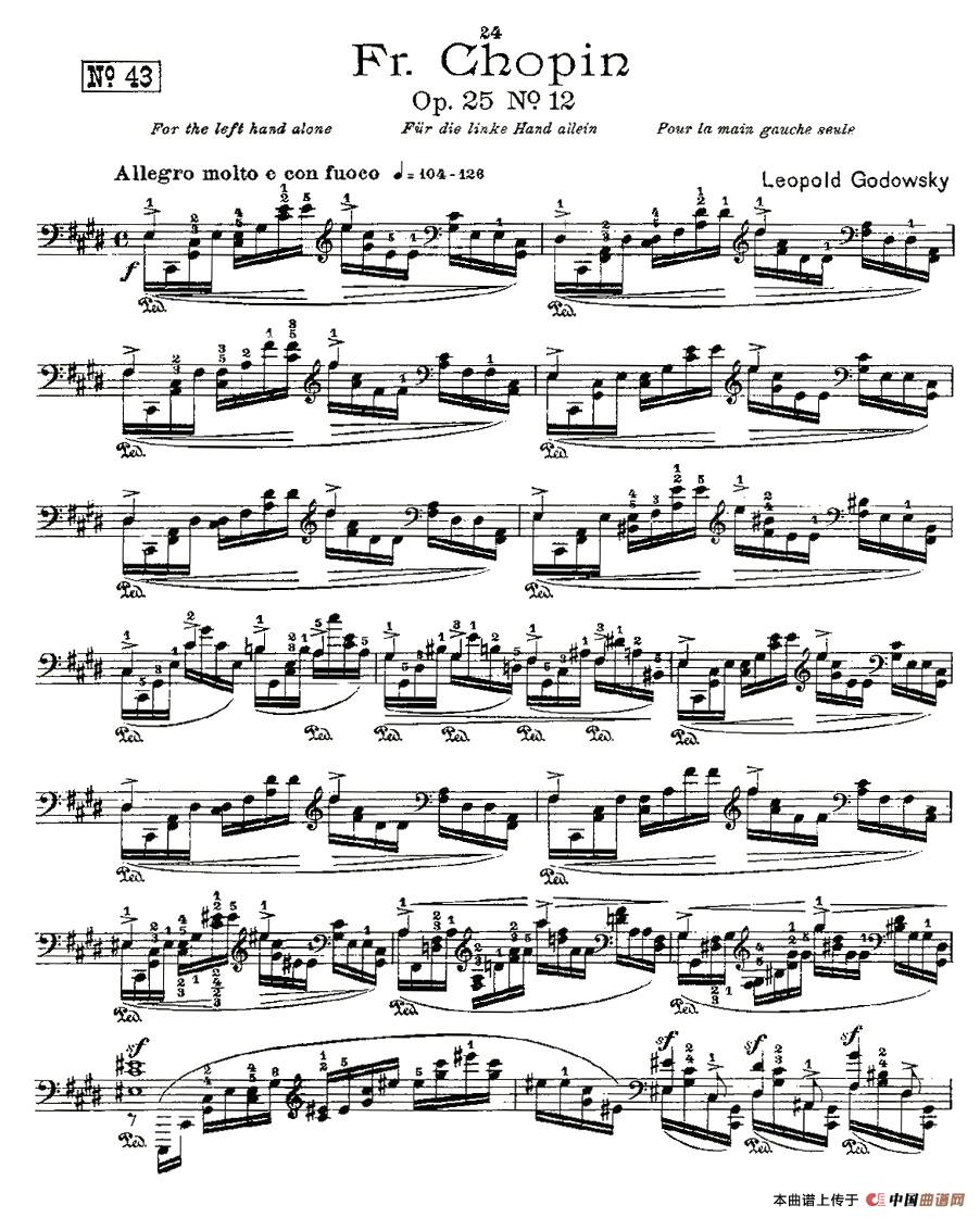 《肖邦《练习曲》Fr.Chopin Op.25 No12》钢琴曲谱图分享