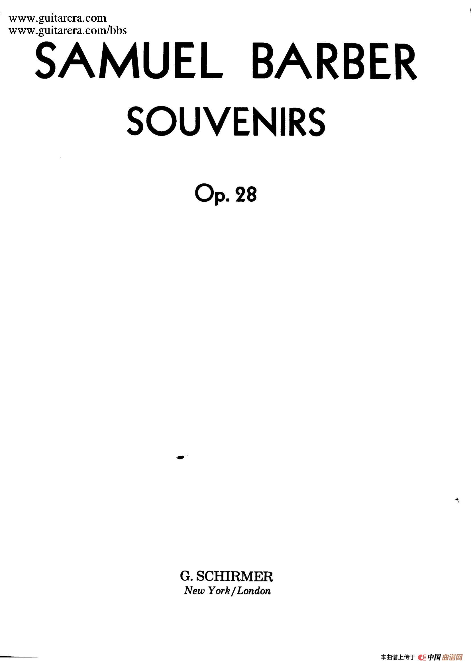 《Souvenirs Op.28》钢琴曲谱图分享