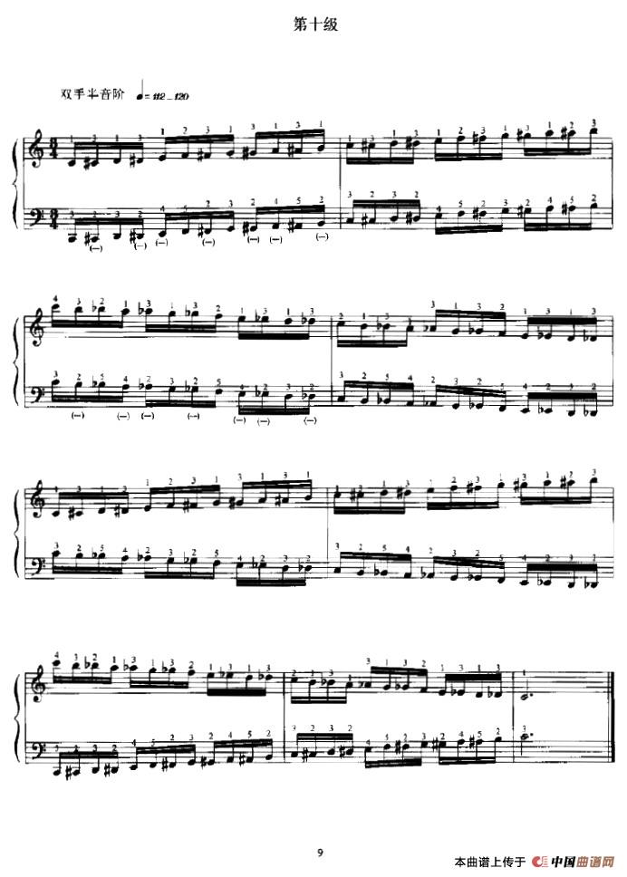手风琴考级1——10级基本技术练习手风琴谱（线简谱对照、带指法版）