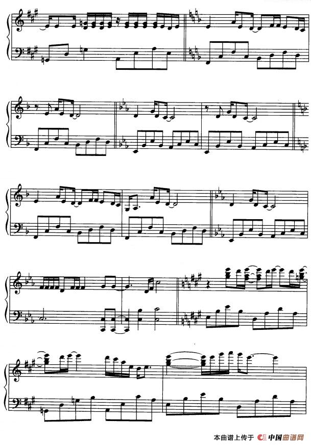《在莫斯科的陌生人》钢琴曲谱图分享