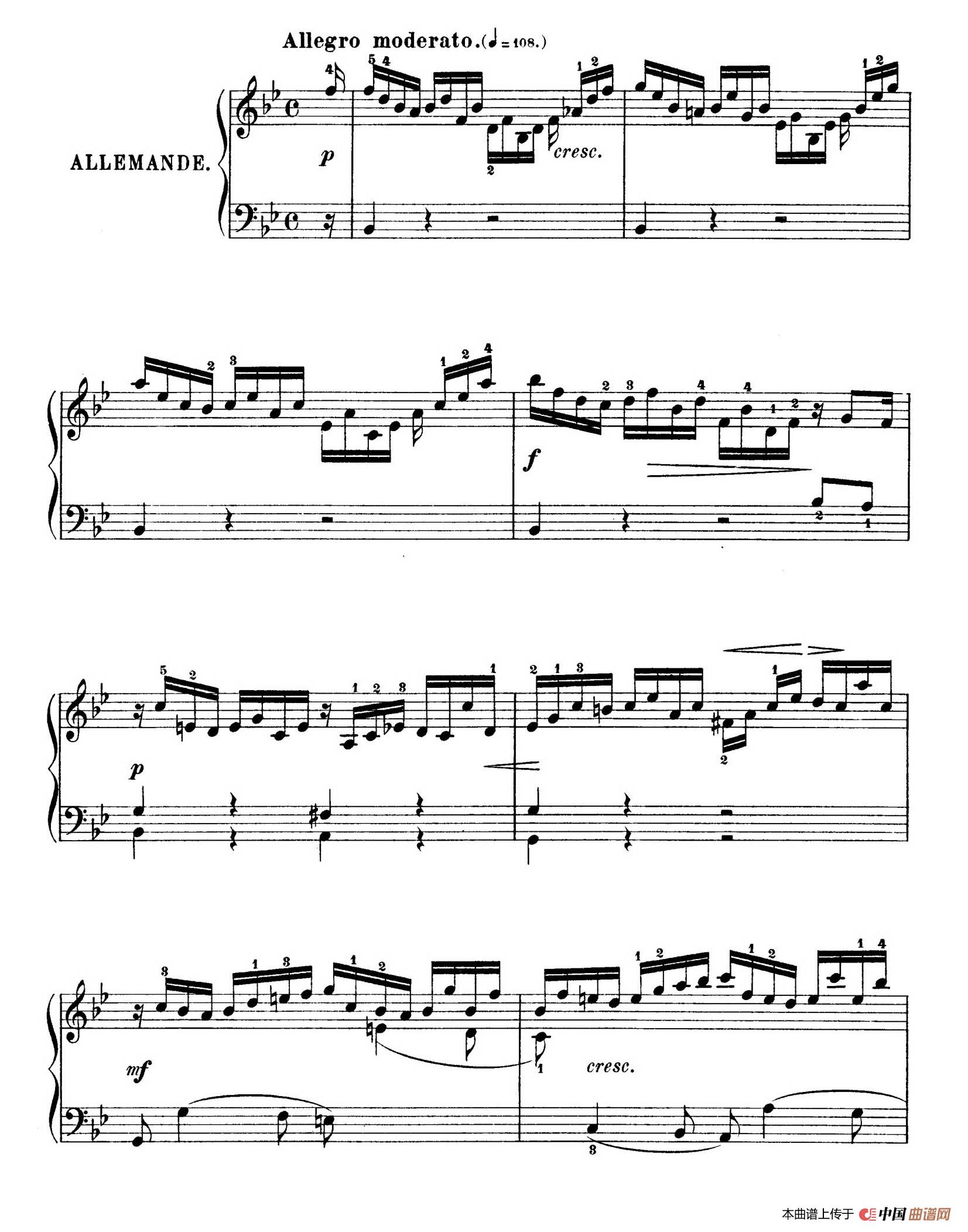 《Six Partitas BWV 825-830》钢琴曲谱图分享