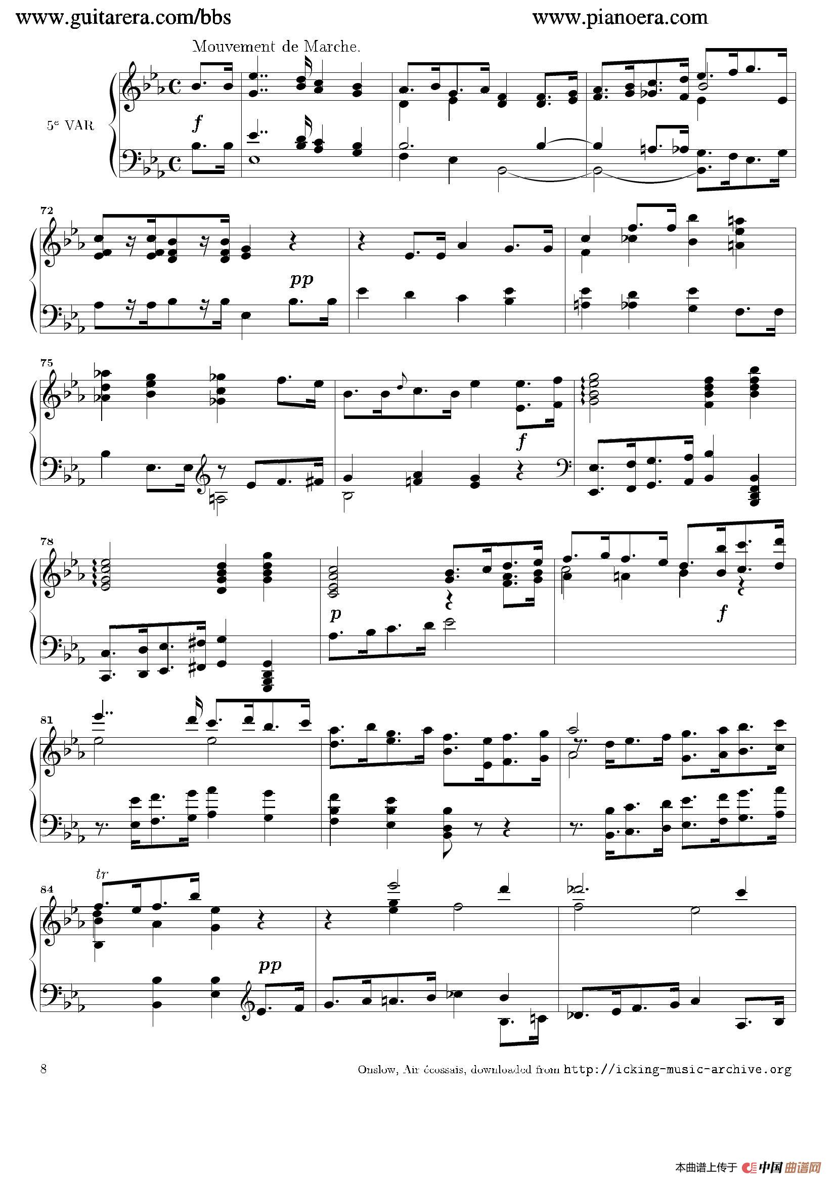 《Air Ecossais Varie Op.5》钢琴曲谱图分享