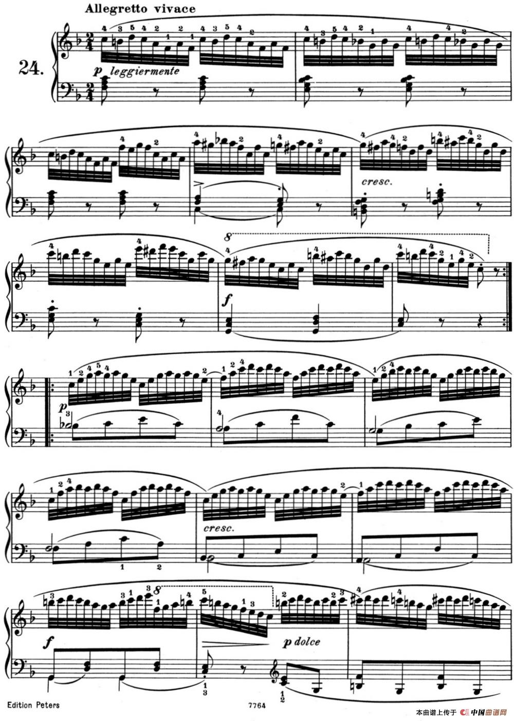 《25首车尔尼Op.748练习曲》钢琴曲谱图分享