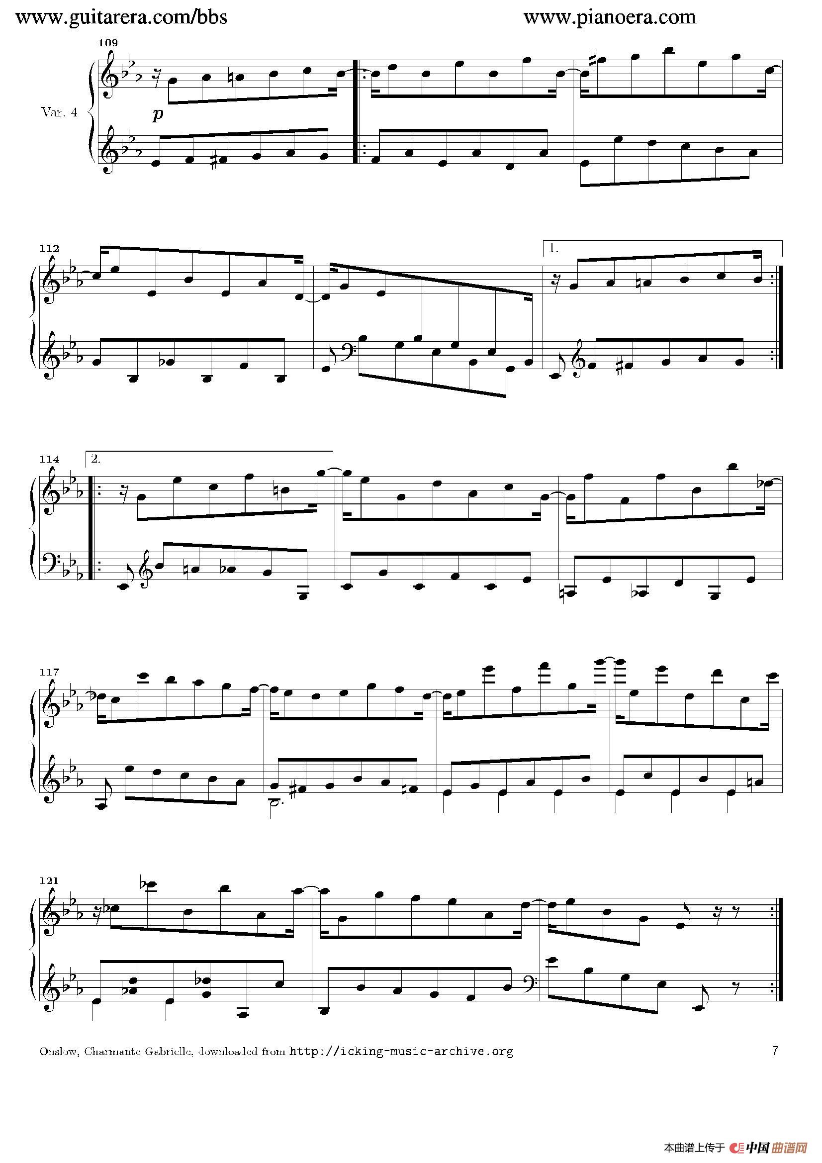《Variations in E-flat Major Op.12》钢琴曲谱图分享