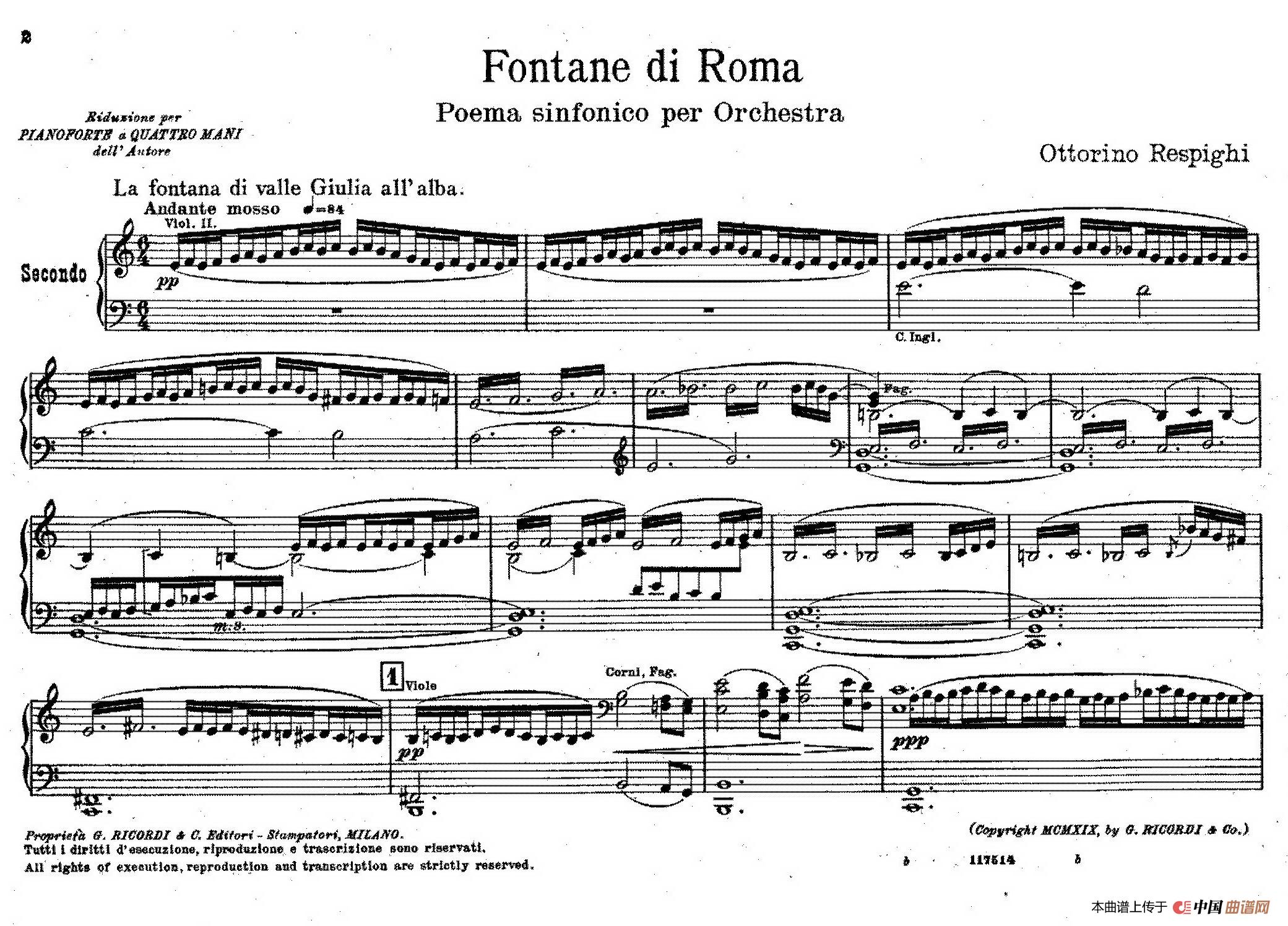 《Fontane di Roma 》钢琴曲谱图分享