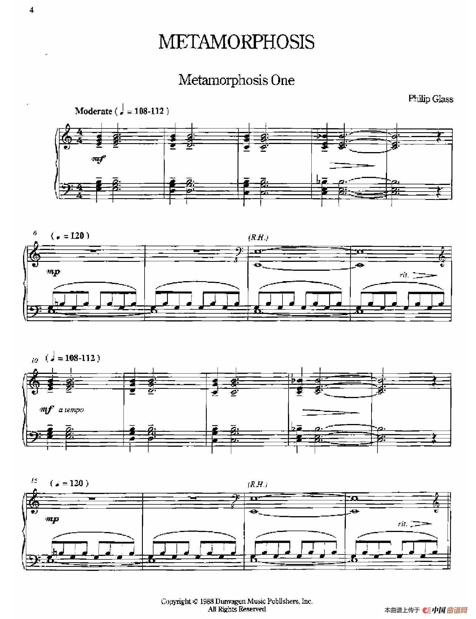 《Metamorphosis》钢琴曲谱图分享