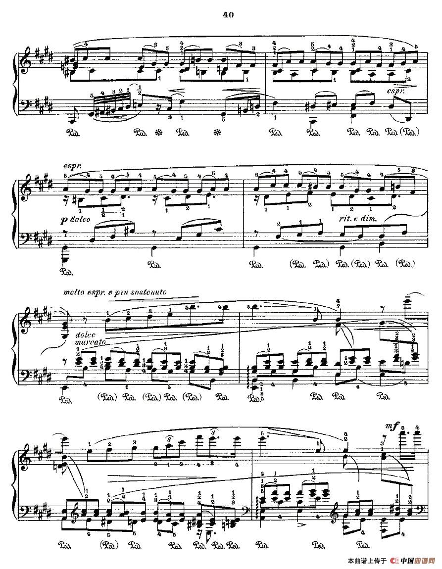 《肖邦《练习曲》Fr.Chopin No 2-1》钢琴曲谱图分享