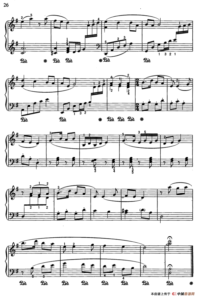 《北风吹》钢琴曲谱图分享