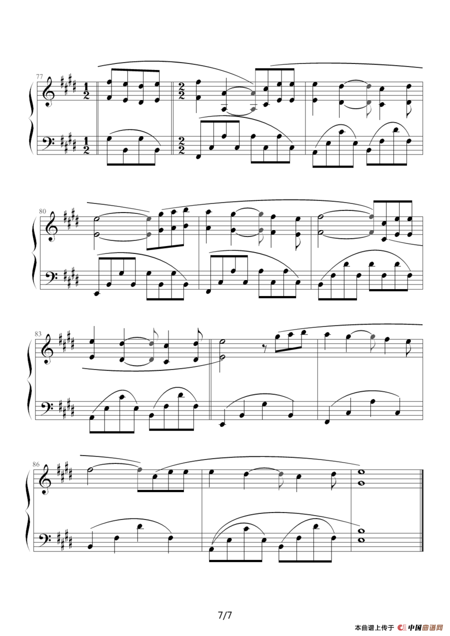《痛苦的心》钢琴曲谱图分享