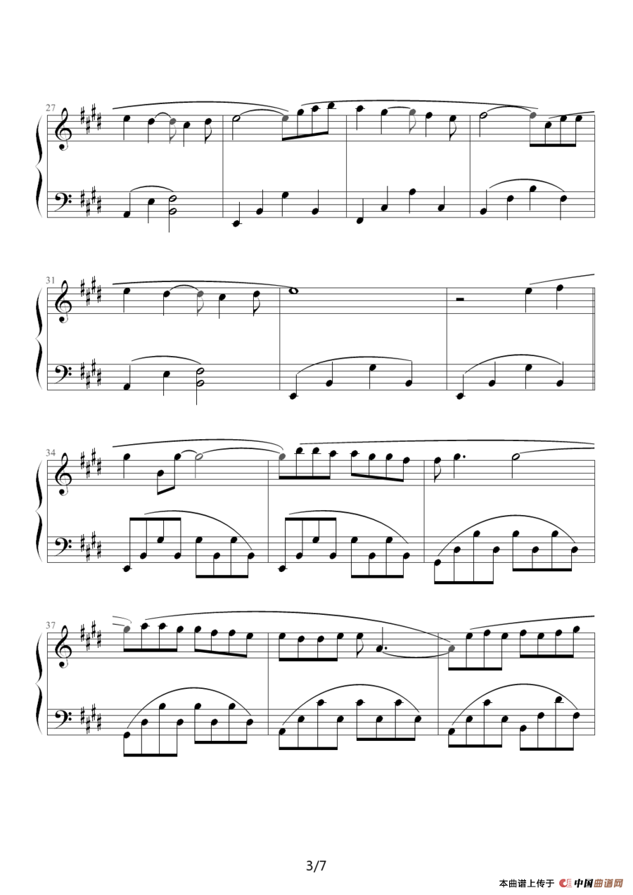 《痛苦的心》钢琴曲谱图分享